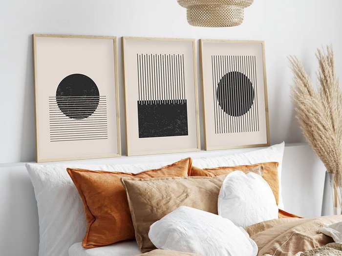Wallity Huhu212 Cuadro Decorativo Enmarcado en MDF (3 Piezas) 50 x 70 cm